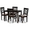 Baxton Studio Henry Sand Upholstered and Dark Brown Finished Wood 5-Piece Dining Set 171-10950-8026 - alternate 2